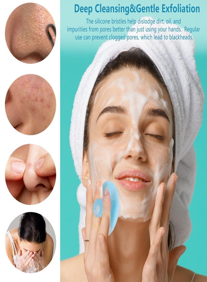 BTYMS 10 Pcs Silicone Face Scrubbers with Suction, Exfoliating Facial Cleansing Brush for Gentle Exfoliation & Deep Cleaning - Multi Colored - Image 4